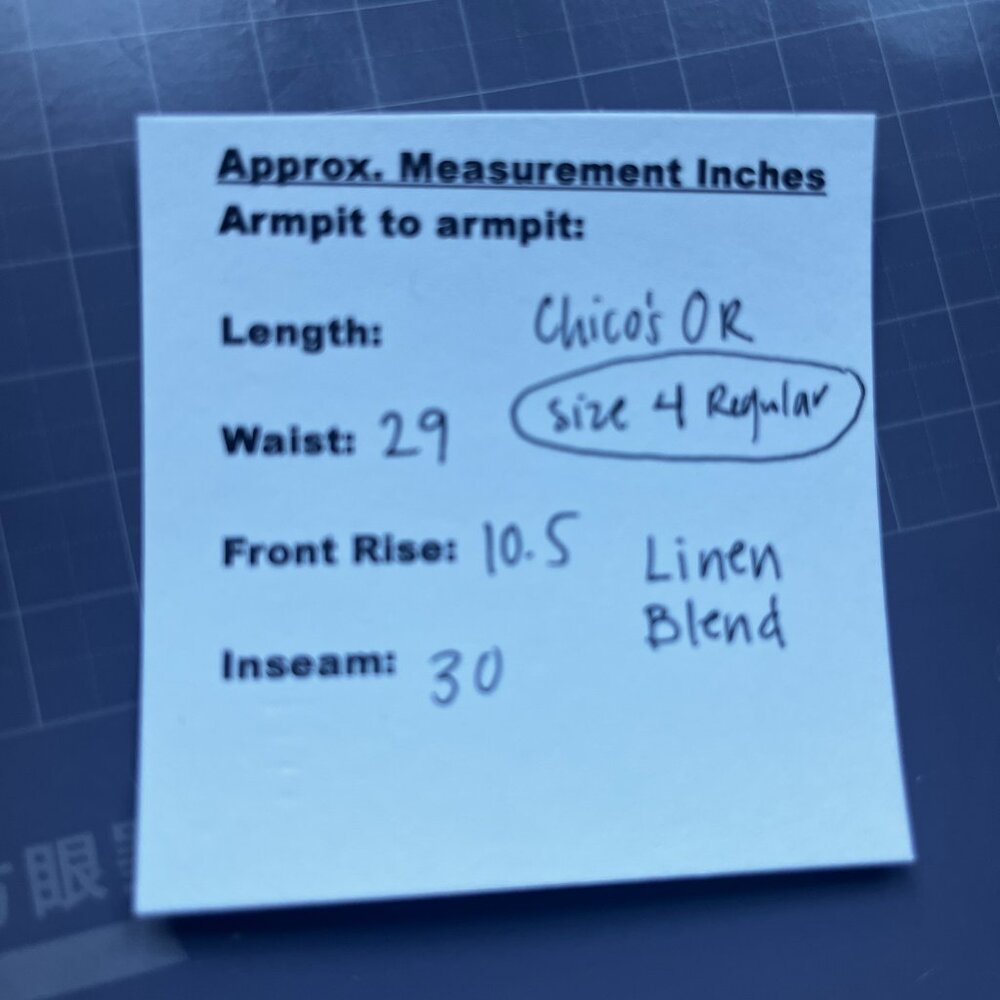 2/$30 CHICOS NAVY LINEN BLEND PANTS 0R - Picture 7 of 7